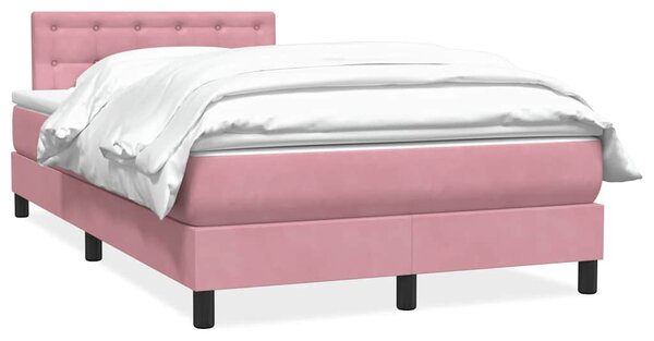 Box spring postel s matrací růžová 120x220 cm samet 3316640