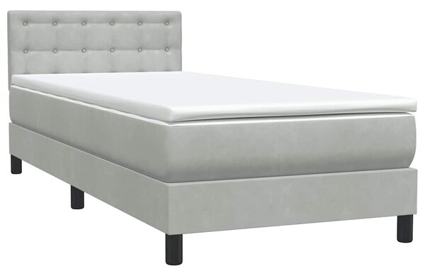 Box spring postel s matrací a LED Světle šedá 90x220 cm Samet 3317295