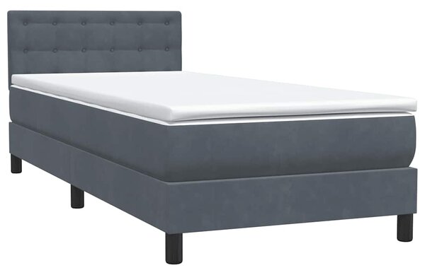 Box spring postel s matrací tmavě šedá 80x220 cm samet 3316618