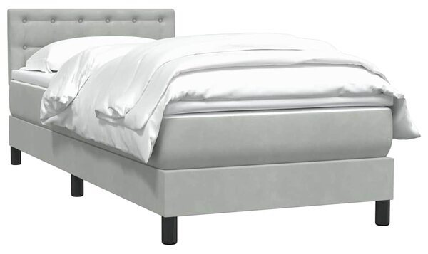 Box Spring Postel s matrací Světle šedá 90x220 cm Samet 3316623