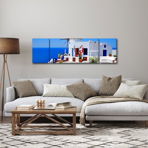 Obraz - Domeček v Řecku (170x50 cm)
