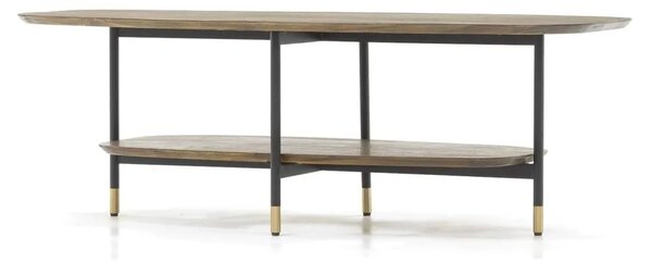 LivinHill Konferenční stolek Maze 120 cm z masivu hnědý/černý