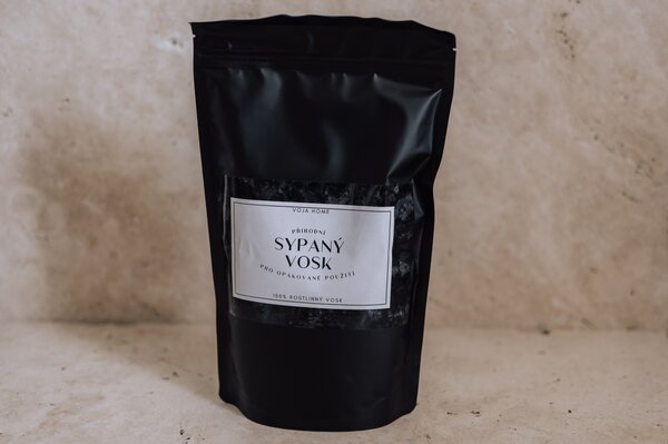Sypaná svíčka, 100% přírodní vosk, barva bílá, 450g, 20 knotů, doba hoření 100 hodin