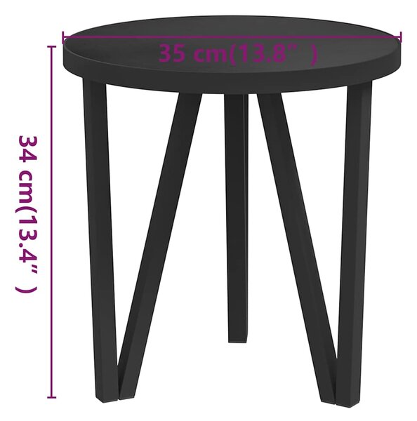 Čajový stolek černý Ø 35 cm MDF 331667