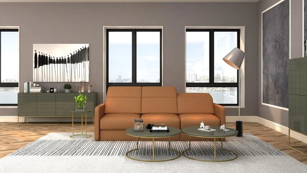LivinHill Konferenční stolek Rose Hill 80 cm zelený/zlatý