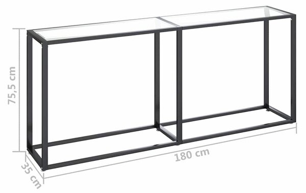 Konzolový stolek průhledný 180 x 35 x 75,5 cm tvrzené sklo 331682