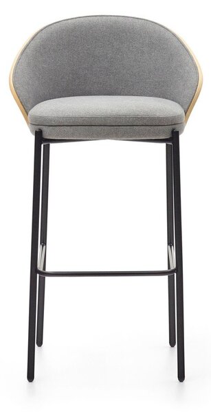 Šedá/v přírodní barvě barová židle (výška sedáku 77 cm) Eamy – Kave Home