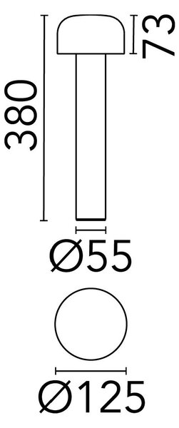Flos Bellhop LED sloupkové svítidlo 380mm Černá2700KNestmívatelné