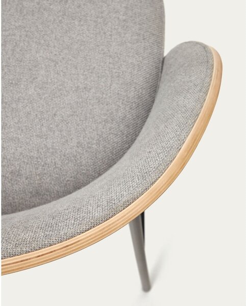 Šedá/v přírodní barvě barová židle (výška sedáku 65 cm) Eamy – Kave Home