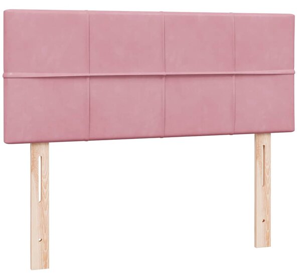 Box spring postel s matrací a LED růžová 120x220 cm samet 3316928