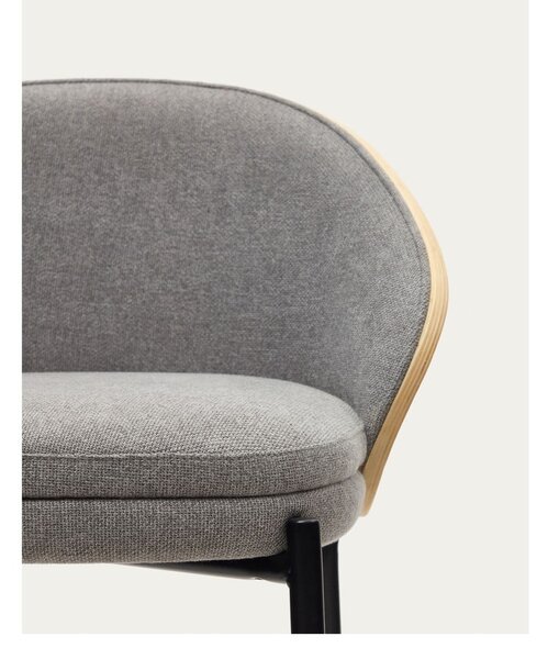 Šedá/v přírodní barvě barová židle (výška sedáku 77 cm) Eamy – Kave Home