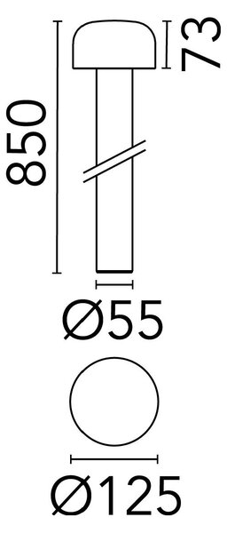 Flos Bellhop LED sloupkové svítidlo 850mm Antracitová2700KNestmívatelné