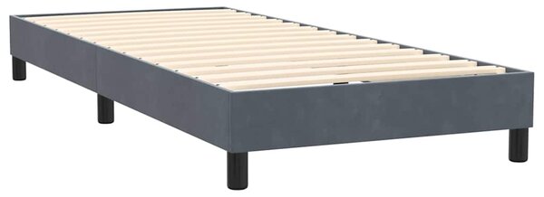 Box spring postel s matrací a LED tmavě šedá 80x220 cm samet 3316906