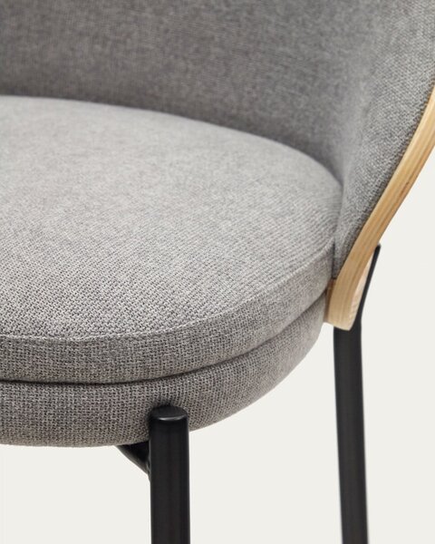 Šedá/v přírodní barvě barová židle (výška sedáku 65 cm) Eamy – Kave Home