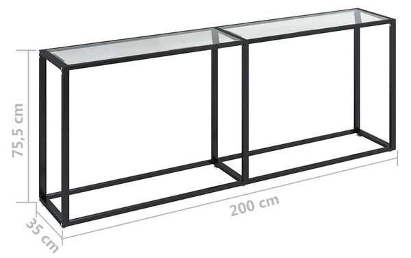 Konzolový stolek průhledný 200 x 35 x 75,5 cm tvrzené sklo 331686
