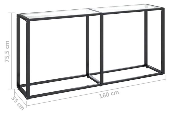 Konzolový stolek průhledný 160 x 35 x 75,5 cm tvrzené sklo 331678