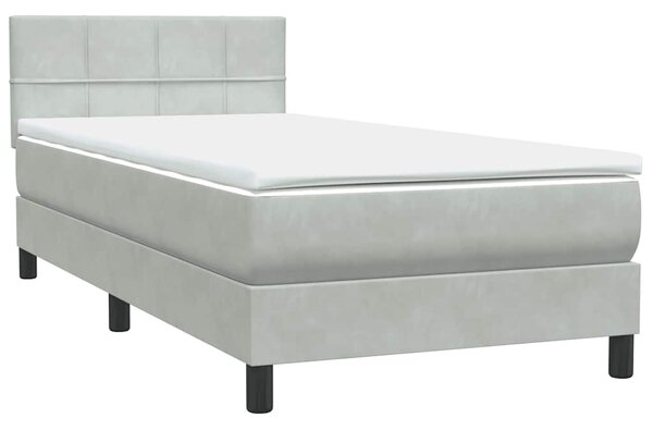 Box spring postel s matrací a LED Světle šedá 90x220 cm Samet 3316911