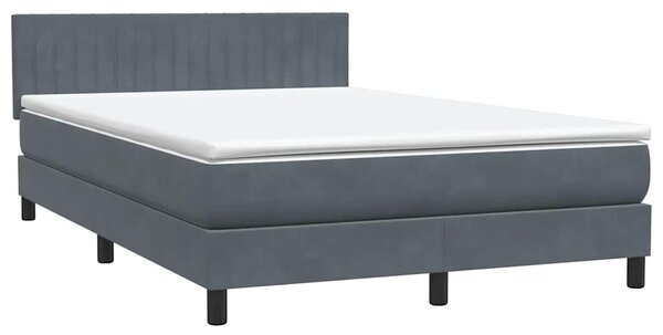 Box spring postel s matrací a LED tmavě šedá 160x210 cm samet 3317080