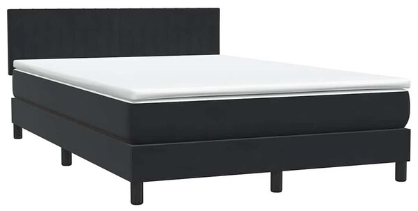 Box spring postel s matrací a LED černá 160x210 cm samet 3317081