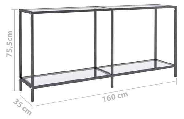 Konzolový stolek průhledný 160 x 35 x 75,5 cm tvrzené sklo 331698