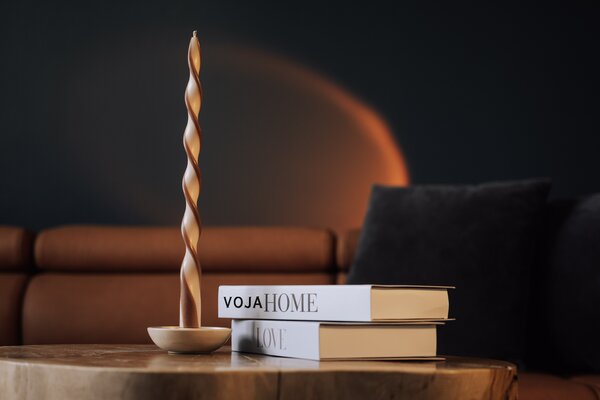 Original Home Velká spirálová svíčka Café au Lait (40 cm)