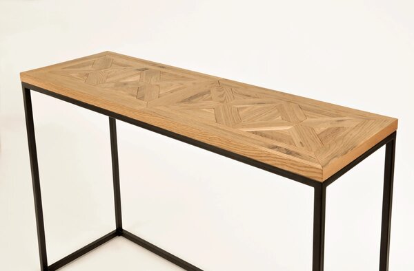 LivinHill Konzolový stolek Indus 116 cm z masivu dub přírodní/grafit
