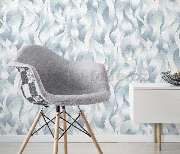 Vliesové tapety na zeď ELLE DECORATION 2 10204-18, rozměr 10,05 m x 0,53 m, 3D plameny modro-zelené, Erismann