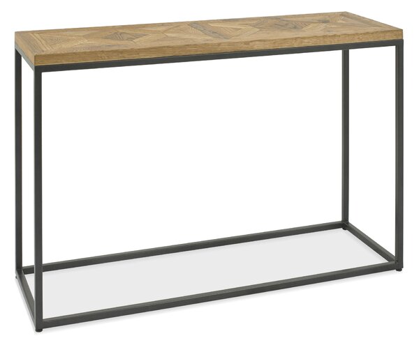 LivinHill Konzolový stolek Indus 116 cm z masivu dub přírodní/grafit