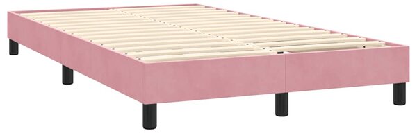 Box spring postel s matrací a LED růžová 160x210 cm samet 3317084
