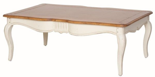 LivinHill Konferenční stolek Verona 122 cm z masivu hnědý/béžový