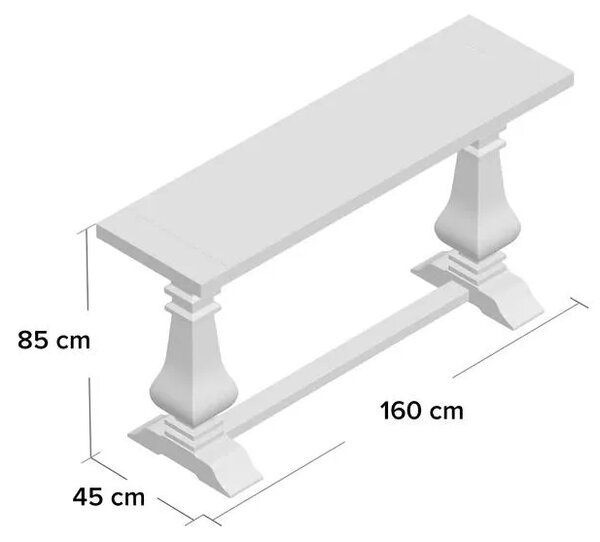 LivinHill Konzolový stolek Glamour 160 cm z masivu hnědý/chrom