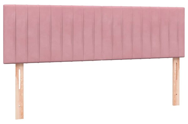Box spring postel s matrací a LED růžová 160x210 cm samet 3317084