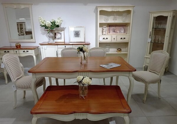 LivinHill Konferenční stolek Verona 122 cm z masivu hnědý/béžový