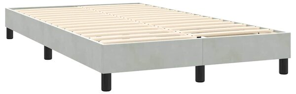 Box spring postel s matrací a LED světle šedá 160x210 cm samet 3317079