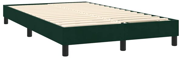 Box spring postel s matrací a LED tmavě zelená 160x220 cm samet 3317130