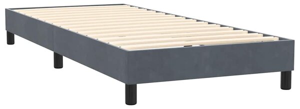 Box spring postel s matrací a LED tmavě šedá 80x220 cm samet 3317098