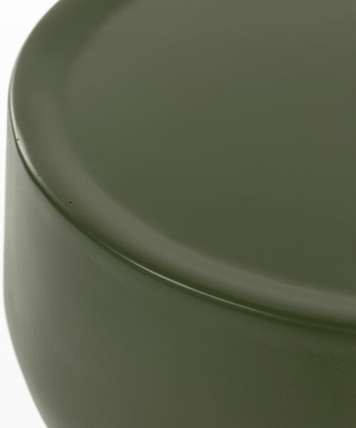 White Label Zelený keramický odkládací stolek ELINE ø 30 cm
