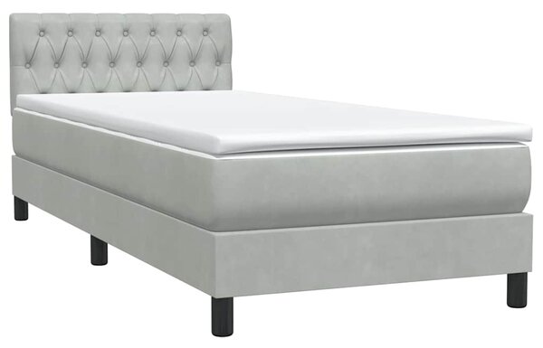 Box spring postel s matrací a LED Světle šedá 90x220 cm Samet 3317199
