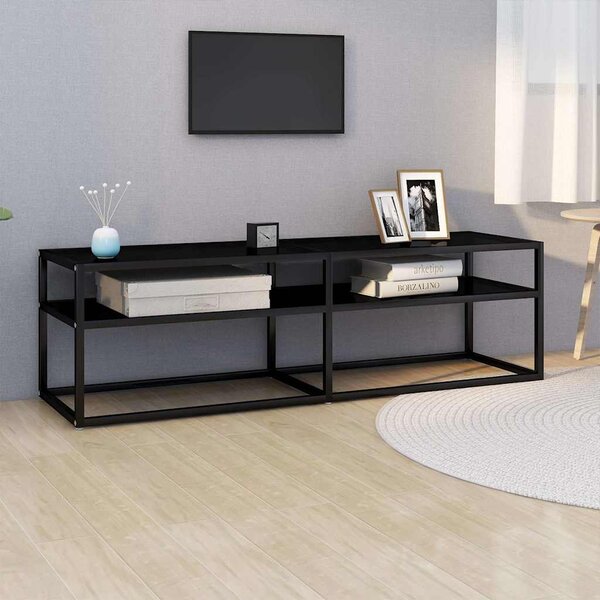 TV stolek černý 140 x 40 x 40,5 cm tvrzené sklo 331715