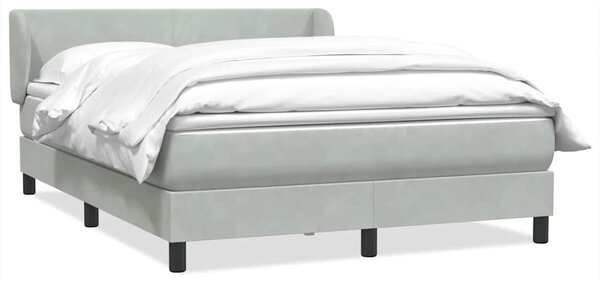 Box spring postel s matrací světle šedá 160x210 cm samet 3317361