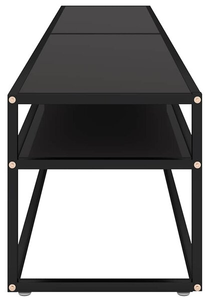 TV stolek černý 200 x 40 x 40,5 cm tvrzené sklo 331727