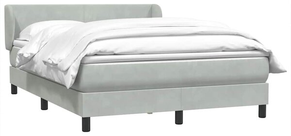 Box spring postel s matrací světle šedá 160x210 cm samet 3317361