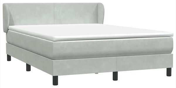 Box spring postel s matrací světle šedá 160x210 cm samet 3317361