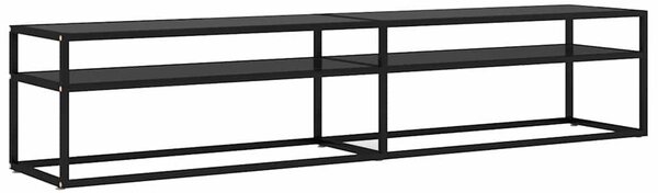 TV stolek černý 200 x 40 x 40,5 cm tvrzené sklo 331727