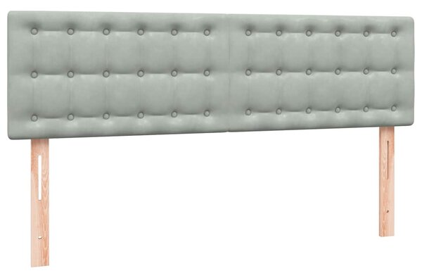 Box spring postel s matrací a LED světle šedá 160x210 cm samet 3317271