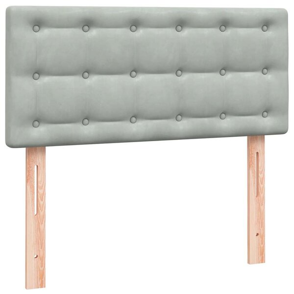 Box spring postel s matrací a LED Světle šedá 90x220 cm Samet 3317295