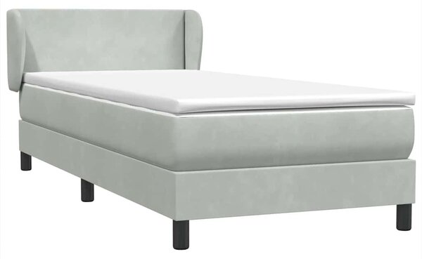 Box Spring Postel s matrací Světle šedá 90x220 cm Samet 3317385