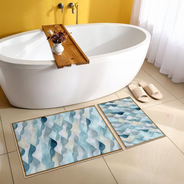 Modré koupelnové předložky v sadě 2 ks 60x100 cm – Foutastic