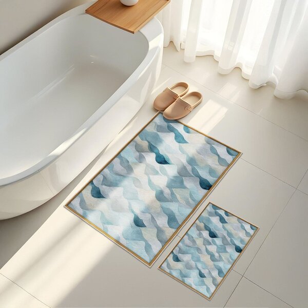 Modré koupelnové předložky v sadě 2 ks 60x100 cm – Foutastic