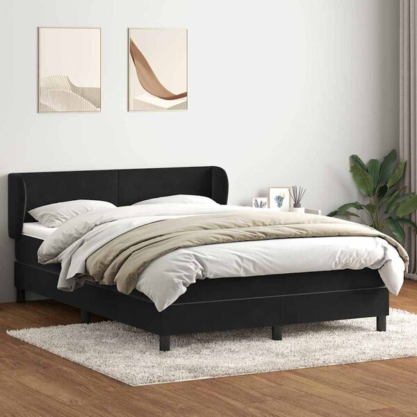 Box spring postel s matrací černá 160x210 cm samet 3317363
